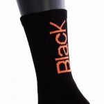 Meias Black Crown Pro High Black Coral 1 Par