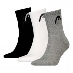 Calcetines Head All Sports Short Crew Negro Blanco Gris 3 Pecas