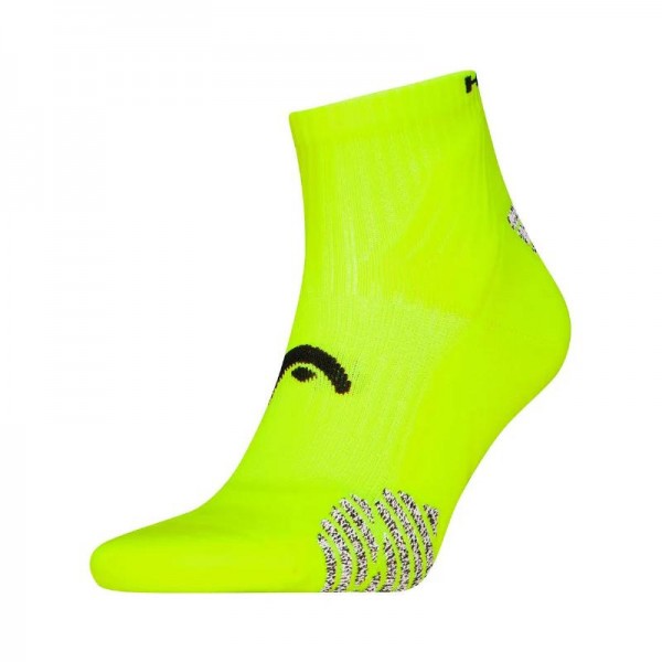 Calcetines Head Performance Padel Quarter Amarillo Fluor 1 Par