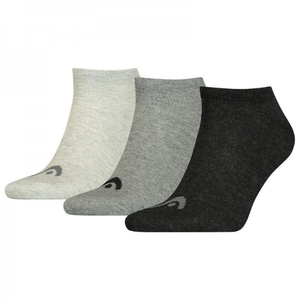 Cabeca Sneaker Meias Cinza Combo 3 Pares