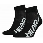 Head Stripe Quarter Meias Preto Branco 2 Pares