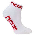 Meias Nox Tornozelo Branco Vermelho 1 Par