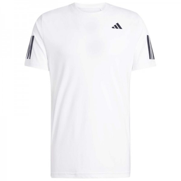 Camiseta Adidas Club 3 Stripes Branco Preto