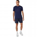 T-shirt Asics Court Stripe Marine Preto