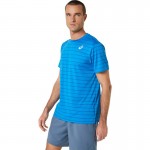 Camiseta Asics Court Listras SS Azul