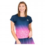 Bidi Badu Colortwist Rosa Azul Escuro Camiseta Feminina