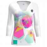 Camiseta Feminina Bidi Badu Kaleido V-Neck White Mix