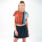 Cabeca Crop Top T-shirt Coral Mulheres