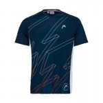 Head Play Print T-shirt Padel Azul Escuro