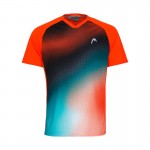 Camiseta Head TopSpin Mandarina Print Vision Junior