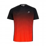 Visão de impressão topspin negro da cabeca de camiseta