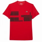 Camiseta Lacoste Novak Djokovic Ultra Dry Vermelho Borgonha