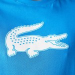 Camiseta Lacoste Sport Crocodilo 3D Azul Branco