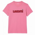 Camiseta esportiva Lacoste Malha rosa bordo