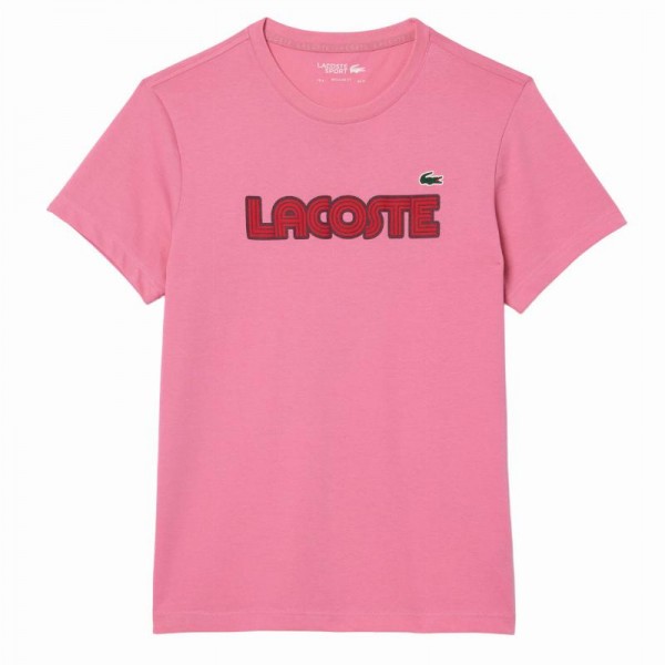 Camiseta esportiva Lacoste Malha rosa bordo