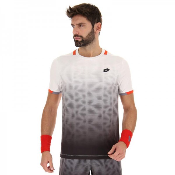 Camiseta Lotto Top IV Preto Brilhante Branco