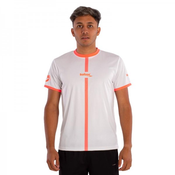 Camiseta Softee Tipex Coral Branco Fluor