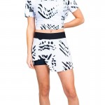 Falda Bidi Badu Melbourne Impresso Cut Out Blanco Negro