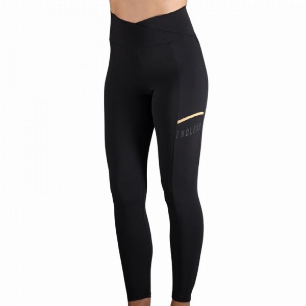 Leggings Endless Cross Pocket Preto Ouro