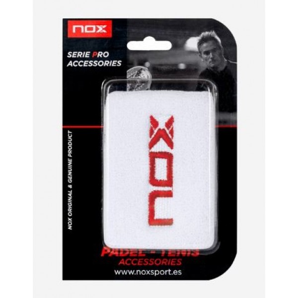 Nox White Red Logo Munequeras 2 Unidades - Oferta Barato Outlet