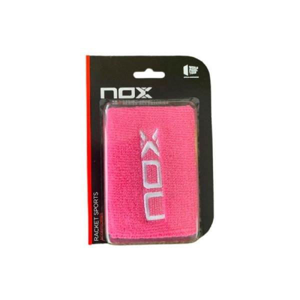 Munequeras Nox Rosa Logo Branco 2 Unidades