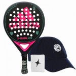 Adidas X-Treme Raquete Rosa Preto Com Bone E Pulseira