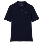 Polo Lacoste Pique Azul Marinho para Mulheres