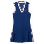 Vestido Lacoste Sport Pique Azul Marinho Borgonha