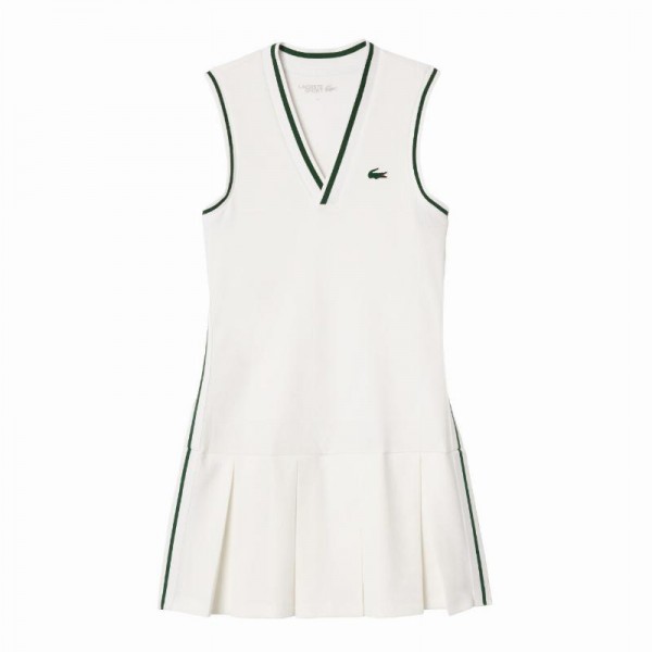 Vestido Lacoste Sport Pique Branco Verde