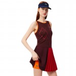 Vestido Lacoste Ultra Dry Borgonha Laranja