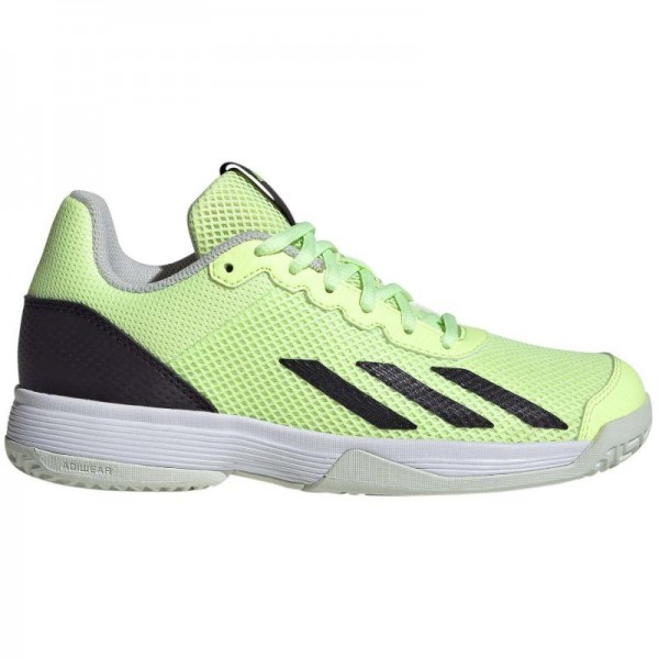 Adidas Courtflash Verde Fluor Preto Sapatos Junior