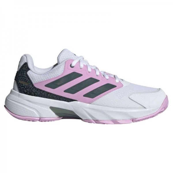 Adidas CourtJam Control 3 Sapatos Femininos Lilas Preto Branco