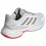 Tenis Adidas CourtJam Control 3 Branco Prata Vermelho Feminino