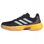 Adidas CourtJam Control 3 Clay Preto Prata Sapatos Laranja