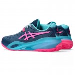 Tenis Asics Gel Resolution X Padel Azul Mako Rosa