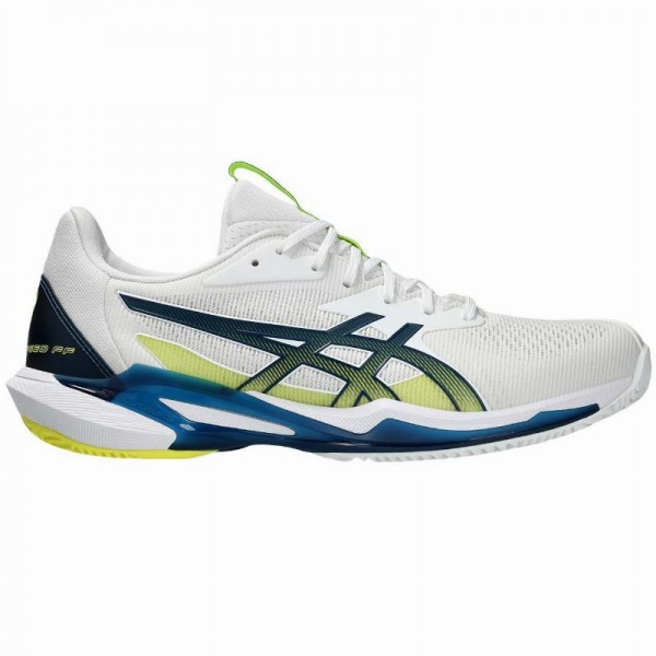 Asics Solution Speed FF 3 Clay White Blue Tenis Mako