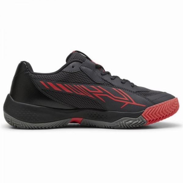 Tenis Puma Nova Court Cinza Escuro Preto Vermelho