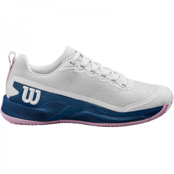 Tenis Wilson Rush Pro 4.5 Clay Branco Azul Feminino